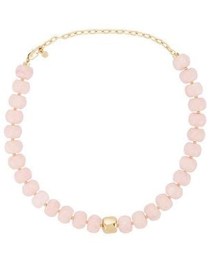 Ettika Power Bead Statement Necklace - White