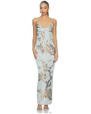 SAU LEE Novella Brocade Dress - Multicolour
