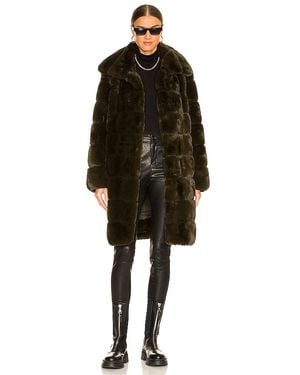 Adrienne Landau Faux Fur Long Coat - Black
