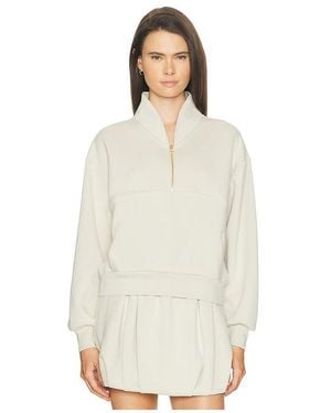 Gold Hinge Luxesoft Lounge Quarter Zip - White