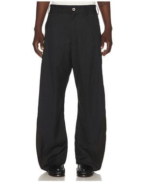 ANDERSSON BELL Twisted Seam Stripewide Leg Pants - Black