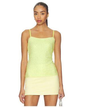 Area Crystal Hotfix Cami Top En Color Amarillo Talla (También En S, M)