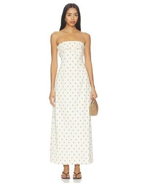 corset sheer midi dress in ivory weworewhat We Wore What Strapless Corset Midi Dress