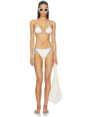 MY BEACHY SIDE Fleur Hand Crocheted Bikini Set - White