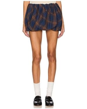 h:ours Auden Mini Skirt - Blue