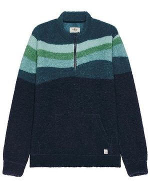 Marine Layer Half Zip Sherpa Scenic Fleece - Blue