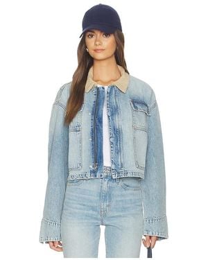 SLVRLAKE Denim Connor Cropped Worker Jacket - Blue