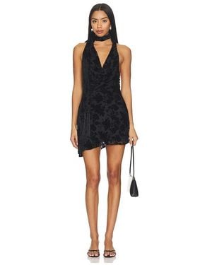 MAJORELLE Auguste Velvet Burnout Mini Dress - Black