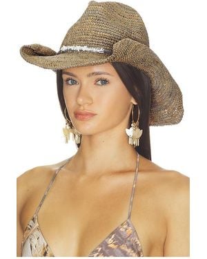 Flora Bella Zahara Crochet Raffia Cowboy Hat - Natural