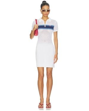 CASABLANCA Mesh Stripe Jacquard Dress - White