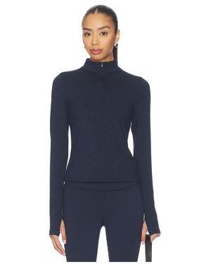 Splits59 Stevie Active Rib Half Zip Waist Length Top - Blue