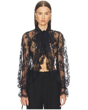 retroféte Tamsin Lace Blouse - Black