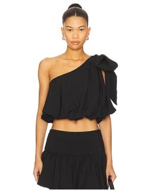 MORE TO COME Lara Asymmetrical Top - Black