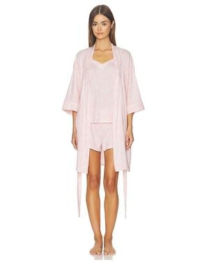 Flora Nikrooz Martha Printed Knit Travel Set - Pink