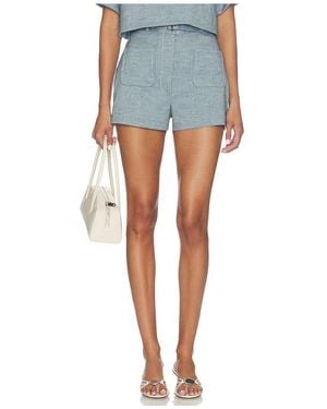 Matthew Bruch Belted Pocket Short - Blue