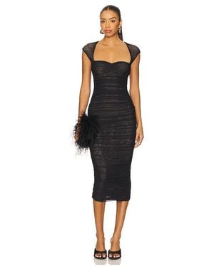 SER.O.YA Kylie Mesh Midi Dress - Black