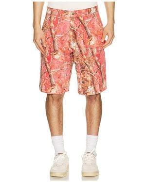Ryoko Rain Tree Camo Double Knee Oversized Shorts - Red