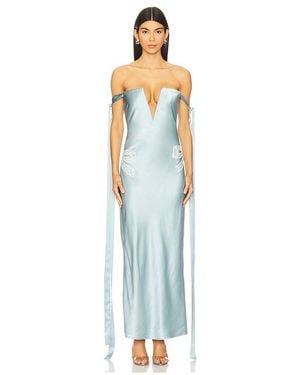 Alejandra Alonso Rojas V-Neck Corest Dress - Blue