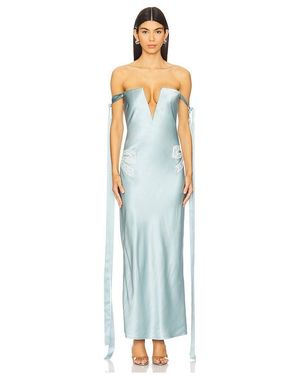 Alejandra Alonso Rojas V-Neck Corest Dress - Blue