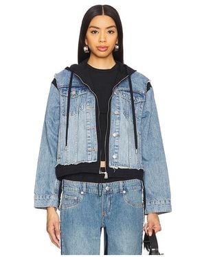 Jonathan Simkhai Austin Hoodie Combo Jacket - Blue