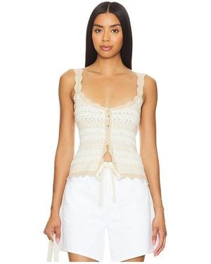 Autumn Cashmere Textured Scalloped Tank - White