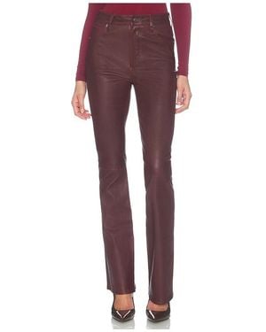 FRAME Pantalón Acampanado The Leather Reboot En Color Burgundy Talla (También En 26, 28, 29) - Rojo