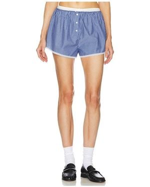 Helsa Pinstripe Poplin House Short - Blue
