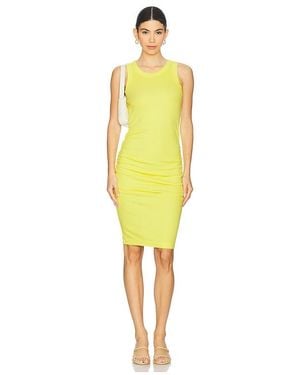 Michael Stars Demi Crew Neck Above Knee Dress - Yellow