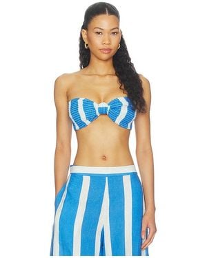 VERANDAH Smocked Bandeau Top - Blue
