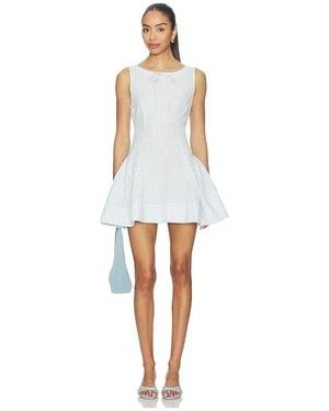 For Love & Lemons Scotch Bonnet Gingham Mini Dress - White