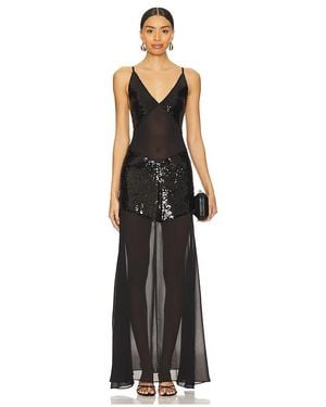 WeWoreWhat Sheer Panel Maxi Dress - Black