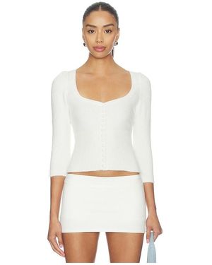 GUIZIO Rocie Sweetheart Cardigan - White