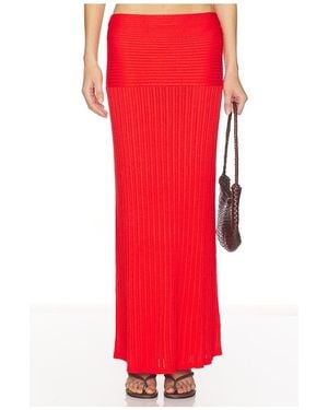 Lovers + Friends Shania Pointelle Maxi Skirt - Red