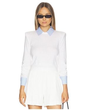 L'Agence 'Agence Jersey Con Cuello De Popelina April En Color Blanco Talla (También En Xs)