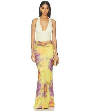 Runaway the Label Alexis Halter Cut Out Maxi Dress - Metallic