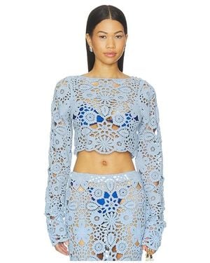 SNDY'S Tala Crochet Top - Blue