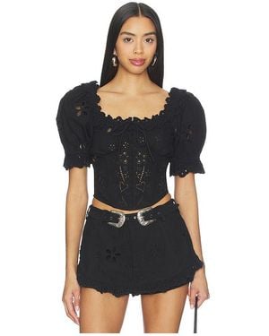 For Love & Lemons Yasmin Top - Black