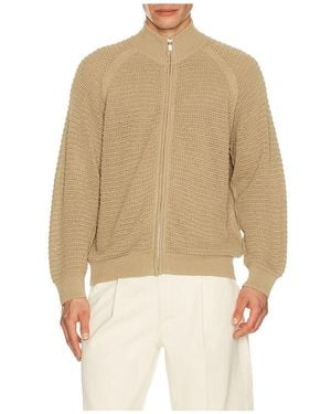 LE17SEPTEMBRE Open Knit Zip Up Cardigan - Natural