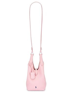 Polo Ralph Lauren Shiny Drum Pebble Mini Crossbody Bag - ピンク