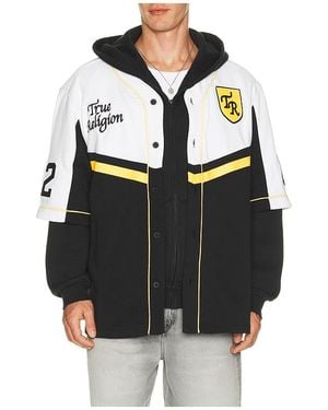 TRUE RELIGION Shirt Sleeve Baseball Jersey - Black
