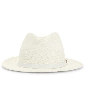 Rag & Bone Packable Straw Fedora Hat - White
