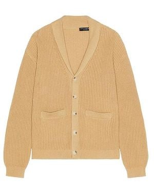 Central Park West Chunky Shawl Collar Cardigan - Natural