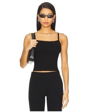 DONNI. Rib Satin Tank Top - Black