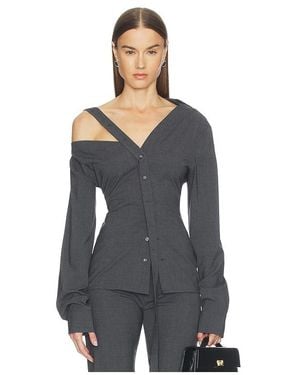 Jade Cropper Asymmetric Long Sleeve Top - Black