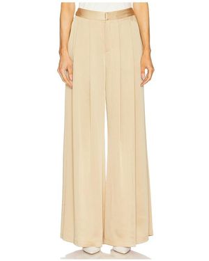 L'Agence Aubrie Mid Rise Wide Leg Pant - Natural