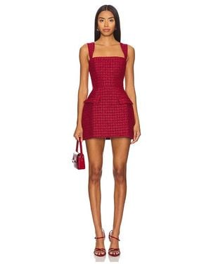 Amanda Uprichard Tweed Skort Romper Playsuit - Red