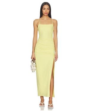 Susana Monaco String Gathered Slit Dress - Yellow