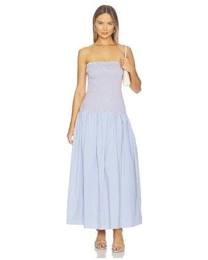 Line & Dot Eleni Smocked Dress - White