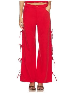 LNA Delia Tie Side Pant - Red