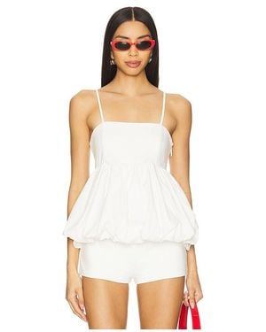 Line & Dot Wesley Mix Media Top - White